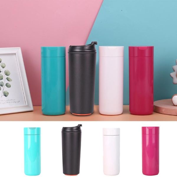 

water bottles 400ml coffee does not pour the cup 304 stainless steel suction magic double anti-scalding slip