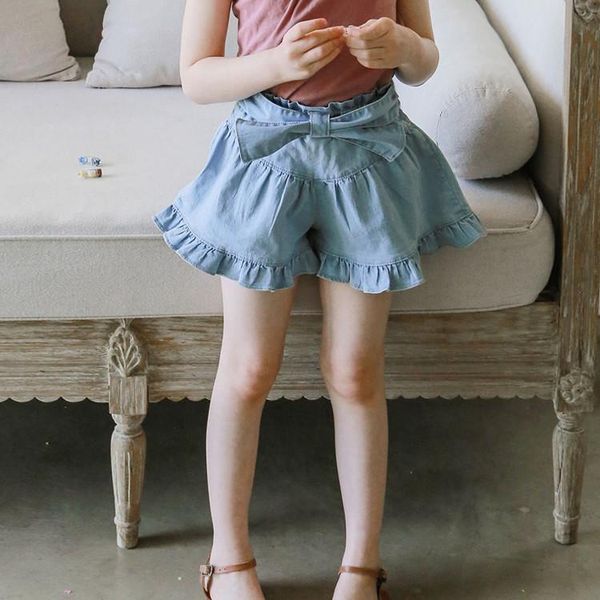 

shorts korean girls denim baby summer sweet bow 2 3 5 6 8 10 years old, Black