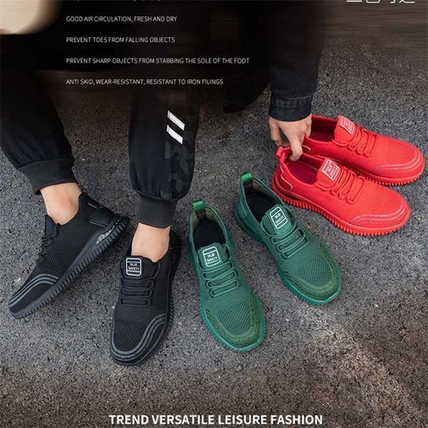 

safety shoes breathable summer steel header-smashing anti-piercing industrial 211217, Black;brown