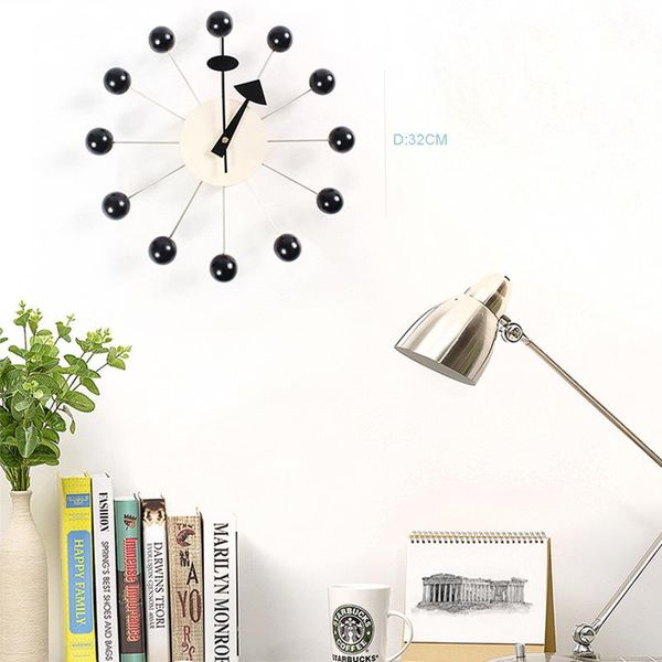 

wall clocks creative silent clock quartz needle fashion wooden decoration living room and children's ball lx110517