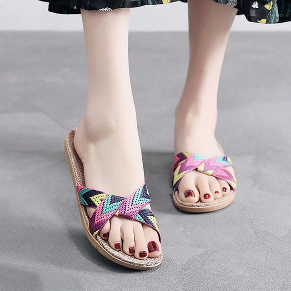 

slippers upuper summer breathable women flax 2021 keep dry couple indoor home linen non-slip beach shoes1, Black
