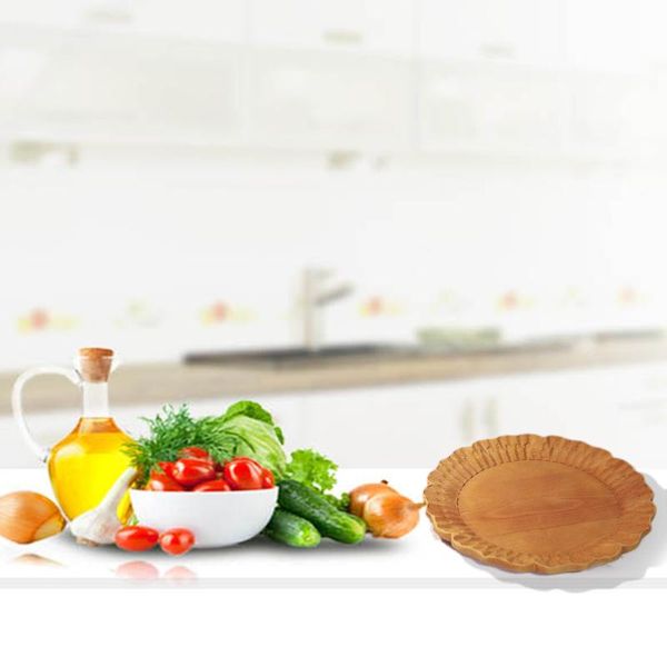 

kitchen storage & organization 1pc round pallets wooden serving tray plate home el office dried fruit dessert tableware supplies