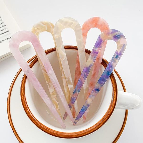 

fashion hairpin hair clips women elegant simplicity marble texture sticks girls japanese accessories headwear