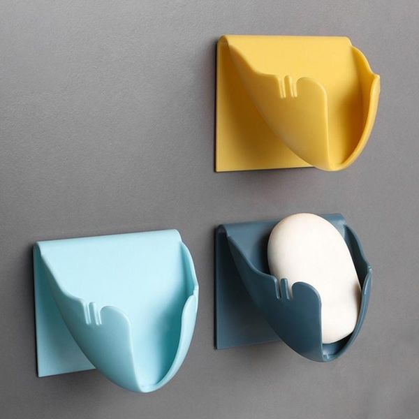 

bathroom simple soap drain box durable solid color holder wall-mounted deskdishes