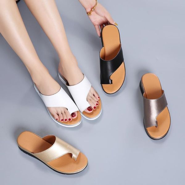 

leather women's slippers fashion sandals indoor comfortable home ladies, Black