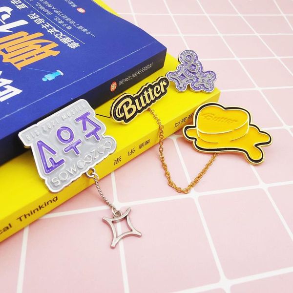 

pins, brooches kpop bangtan boys butter metal brooch badge set, Gray