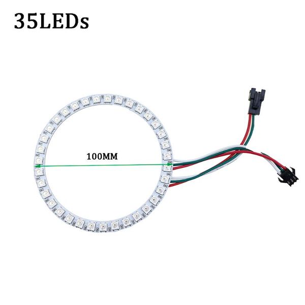 

modules ws2812b led ring round circle 16leds 35 leds 45 pixel addressable dc5v dearm color development board fast ship ur