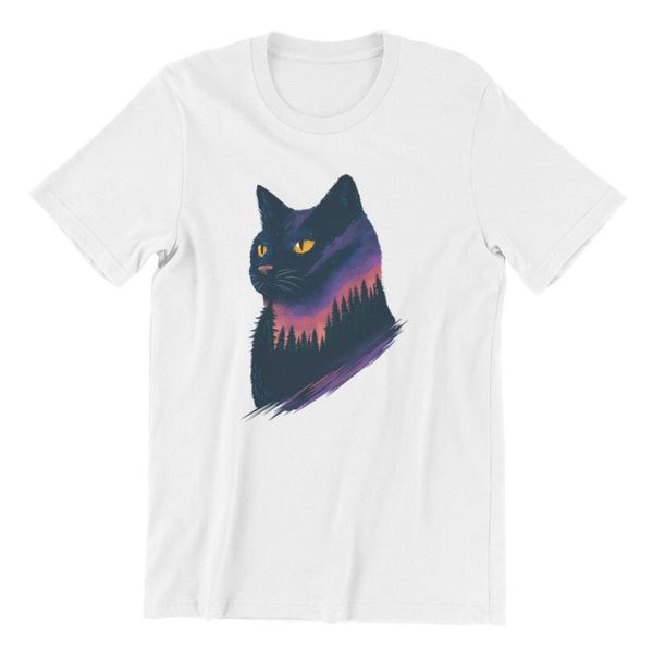 

men's t-shirts cat tees hippie streetwear verano tshirt t-shirt 122654, White;black
