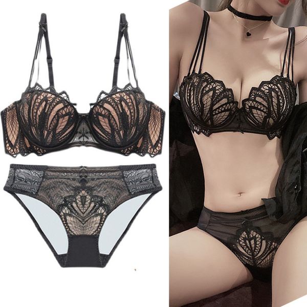 

59% off factory outlet store 465# 1 2 half cup underwear with large steel ring bra set, Red;black