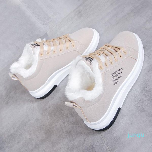 

wholesale-boots 2021 women's shoes winter women warm fur plush lady casual lace up fashion sneakers zapatillas mujer platform sn, Black