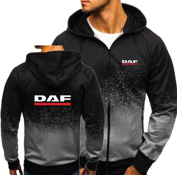 

men's hoodies & sweatshirts 2021 men sports casual wear zipper fashion tide hooded jacket daf print fall autumn winter coat, Black