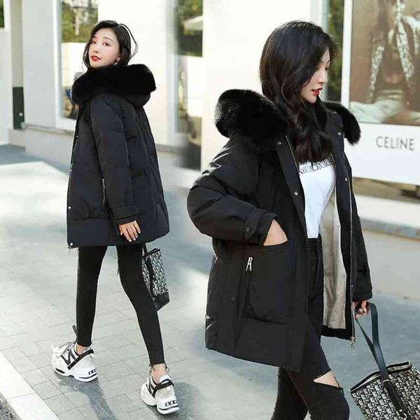 

women's jackets long winter coat of women parkas cotton quilted parka fashion fur collar large female jacket with hood snow wear outwea, Black;brown