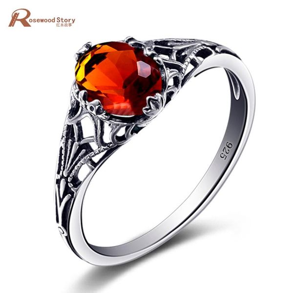 

cluster rings 925 sterling silver for women handmade spinner brown stone amber wedding jewelry toe custom wholesale, Golden;silver