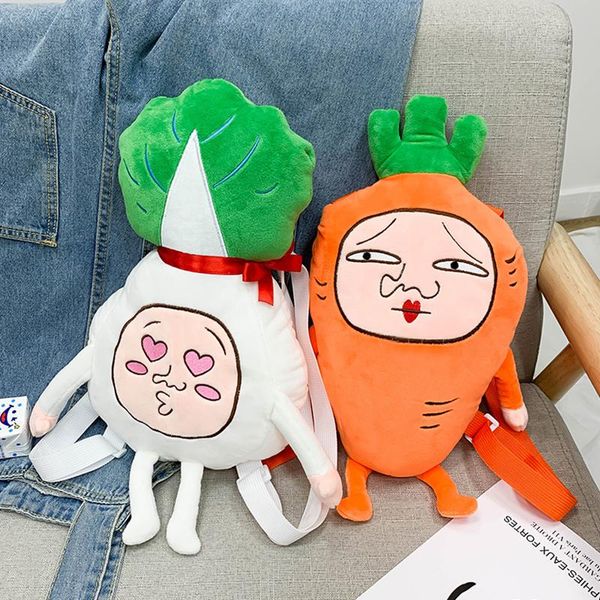 

school bags net red plush children's backpack cute radish cabbage kindergarten schoolbag foreign girl baby fashion