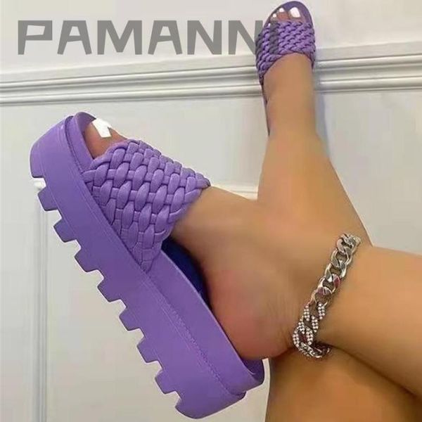 

wedges women casual slippers peep toe summer beach chunky sandals feetwear ladies buckle slipper non-slip slides shoes dress, Black