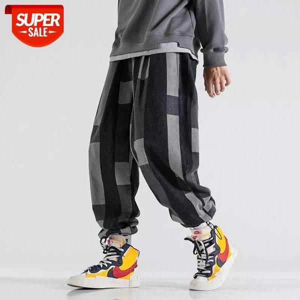 

2020 men's loose harem pants trend black/blue color casual baggy homme classic cargo pocket jeans biker denim trousers #av3i