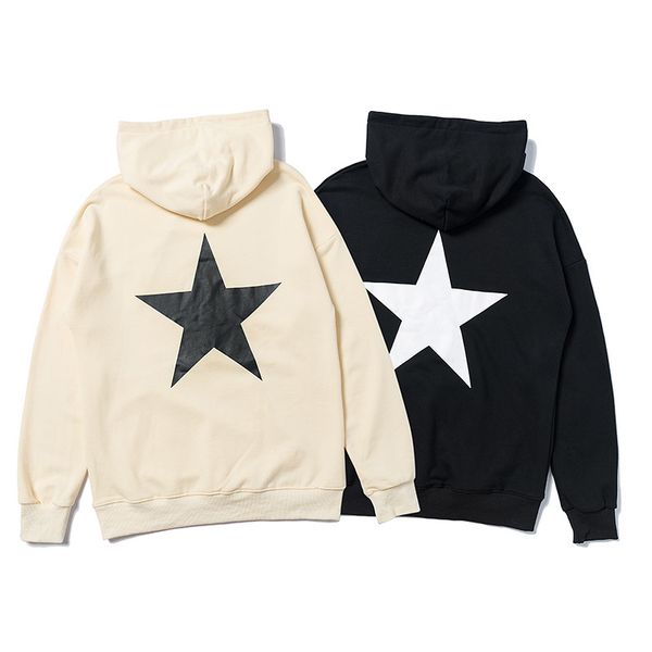 

hoodies chao brand fog multi thread essentials five pointed star printed men's and women's cashmere sweater, Black