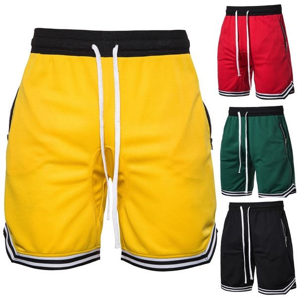 

70% off outlet online men summer shorts casual splicing fitness exercise breathable mesh jogger quick-drying loose m-2xl, White;black