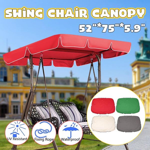 

75''x52''x5.9'' outdoor swing cover canopy sun shelter anti-uv replacement porch patio khaki red grey green te
