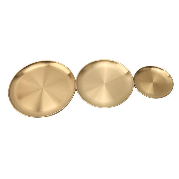 

dishes & plates dinner european style gold dessert plate kitchen serving salad round cake tray western steak