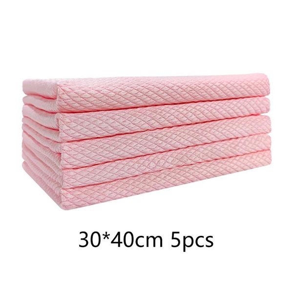 

disposable gloves 5pcs/set fish scale microfiber polishing cleaning cloth kitchen special rags for glass absorbing wa