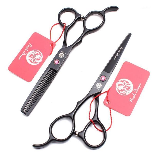 

left hand 6'' black barber hairdressing scissors cutting shears thinning professional hair drop z80011