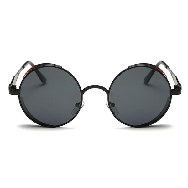 

women punk round ladies polarized sunglasses, Black