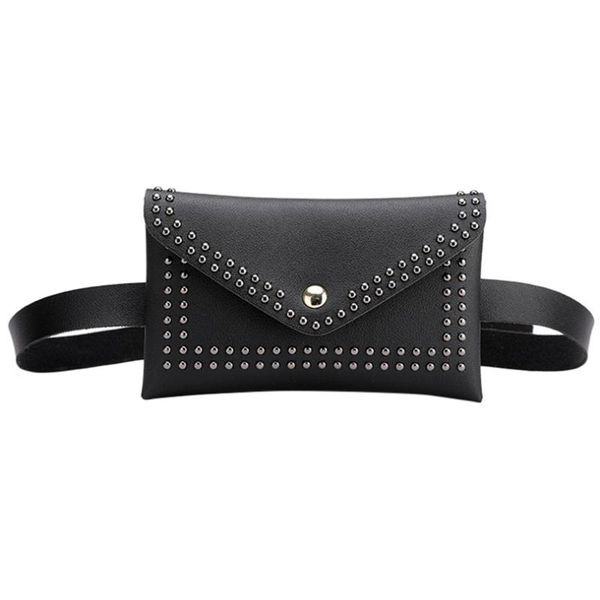 

waist bags mnycxen women rivet belt pack casual bag pu leather travel wallets fanny ladies for iphone #15