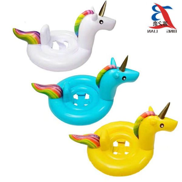 

swimming ring pvc water inflatable swimming unicorn animal child baby sitting ring