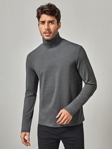 

men high neck long sleeve tee n6ys#, White;black