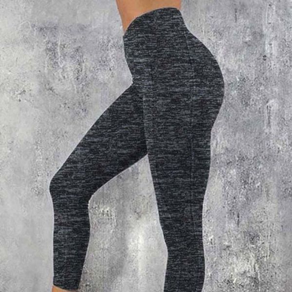 

women's leggings cellulite knitted sport gym athletic knitting activewear floral energy casual tights stretch printing sweatpants, Black