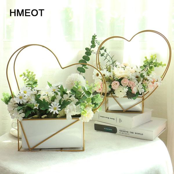 

decorative flowers & wreaths nordic artificial flower wrought iron ceramic golden vase rose peony simulation bonsai house plants home decora