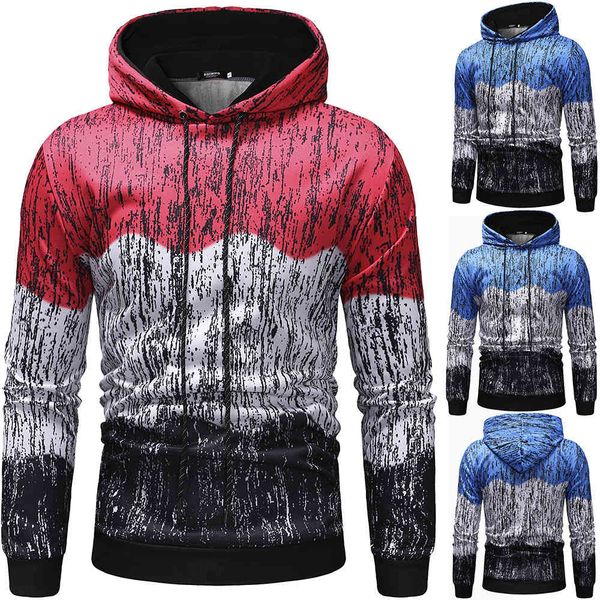 

men's hoodies mayson color matching hooded sweater 3815, Black