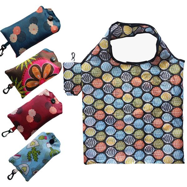 

storage bags recyclable grocery tote pouches flower print foldable shopping eco-friendly heavy duty washable bag 38x58cm