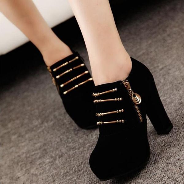 

boots luxury strippers booties 2021 woman spring autumn short block heels female elegant platform ladies high heel botas, Black