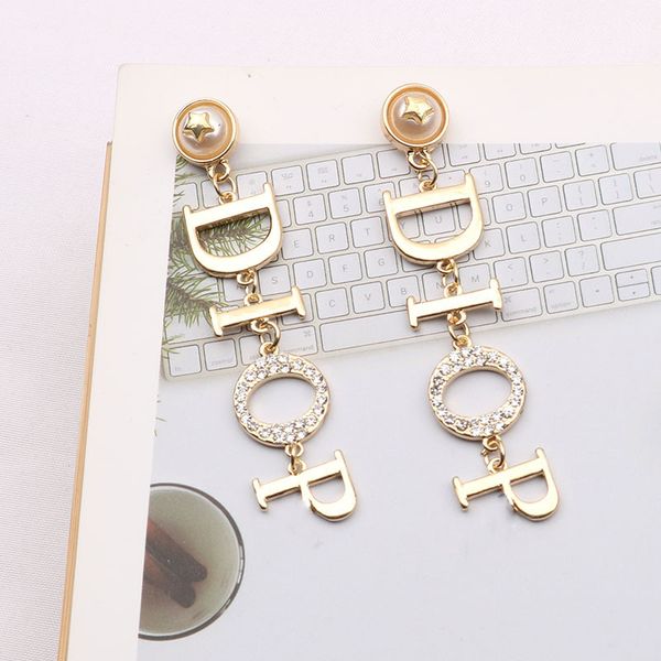 

70% off dijia earrings women's diamond letter long tassel fashion ear accessories, Silver