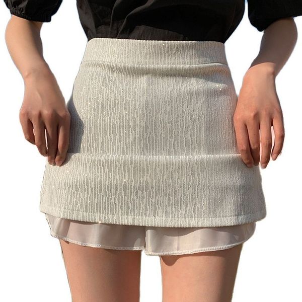 

casual dresses skirt women clothing bright silk summer fashion a-line short skirts high waist female mini womens black jupe femme, Black;gray