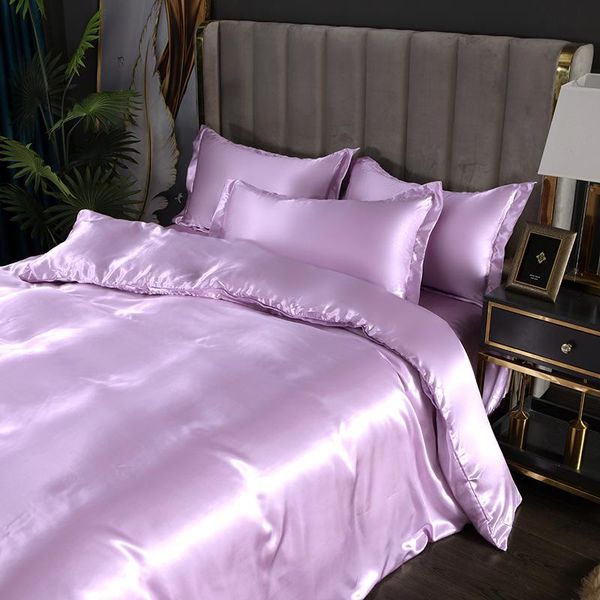 

bedding sets pure color duvet cover set 3/4 pieces bedclothes include bedsheet pillowcase comforter luxury champagne gold oceania