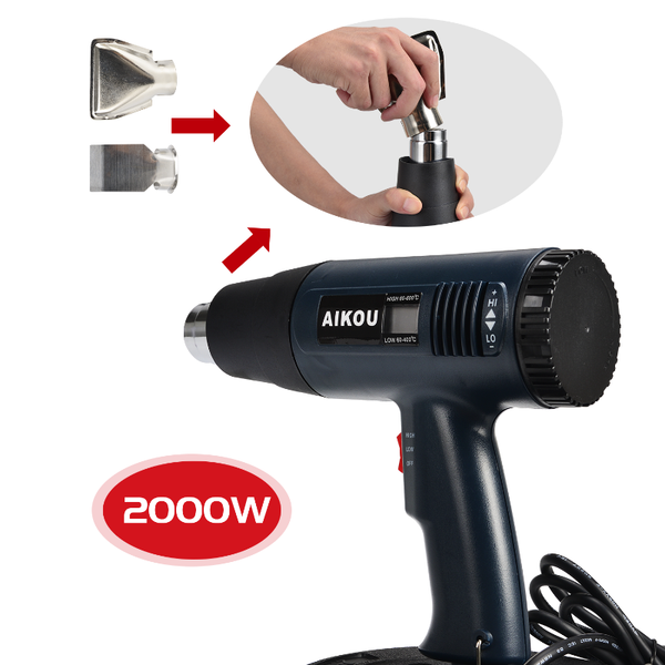 

professional heat guns lcd digital display gun 2000w adjustable temperature 220v with four nozzles overheat protection air