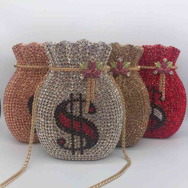 

evening bags high-end diamond-studded evening bags fashionable three-dimensional women's banquet diamond clutch chain shoulder ojmx