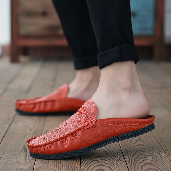

sandals summer korean personalized leisure half tuo doudou shoes men's one foot lazy fashion 68yr, Black