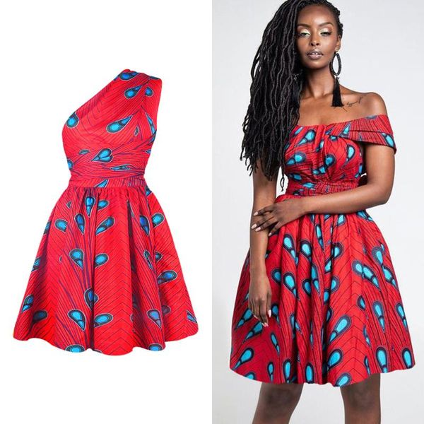 

ethnic clothing african women casual dress multi wear summer beautiful dresses for ching, Red