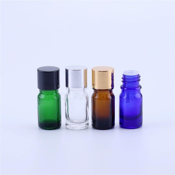

2pcs 5ml glass bottles empty bottle for essential oil perfume liquid holder + cap portable storage & jars