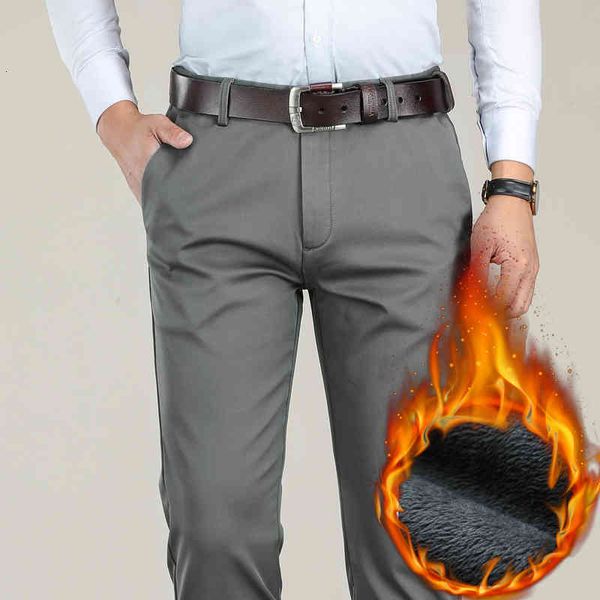 

men's jeans big size 40 42 44 winter men warm casual pants business fashion classic style thicken stretch trousers male brand gray, Blue