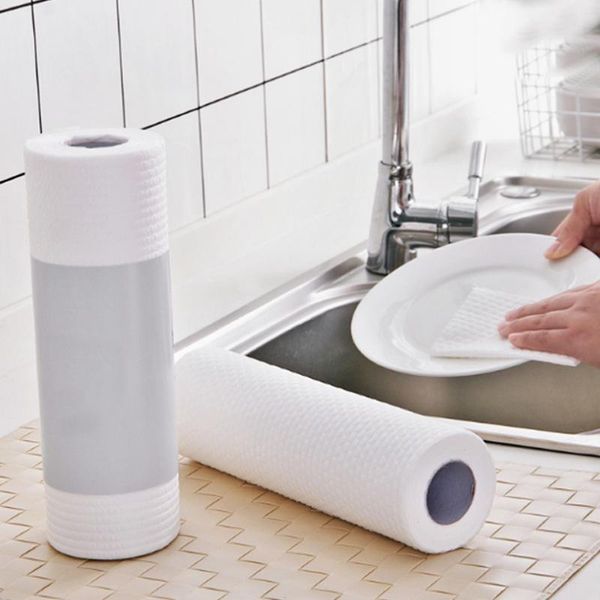 

roll disposable nonstick wiping rags house cleaning cloth home kitchen dish dishcloth slc88 paper