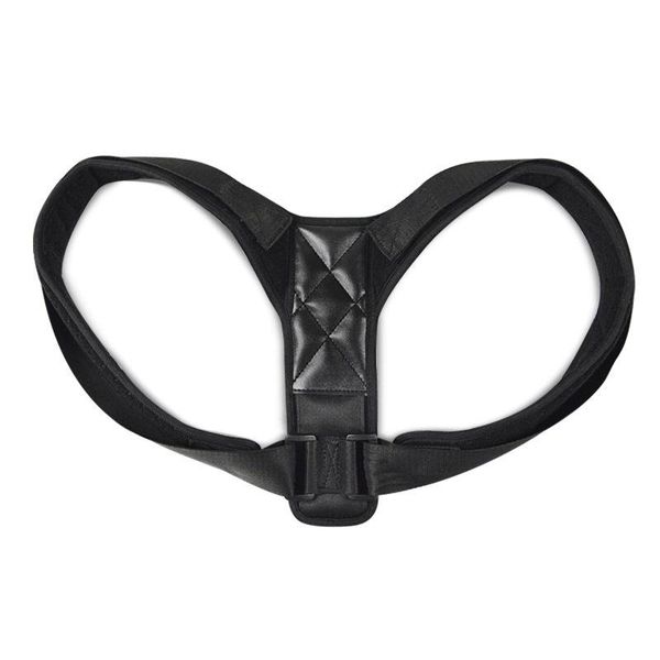 

posture corrector clavicle fracture support back shoulder correction brace belt, Black;blue