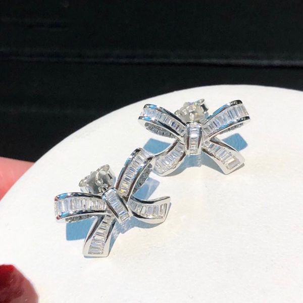 

stud brand pure 925 sterling silver earrings gold color flowers full diamond white two wear design fine, Golden;silver