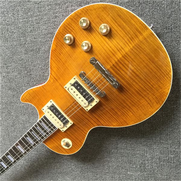 

china oem factory brand yellow color electric guitar