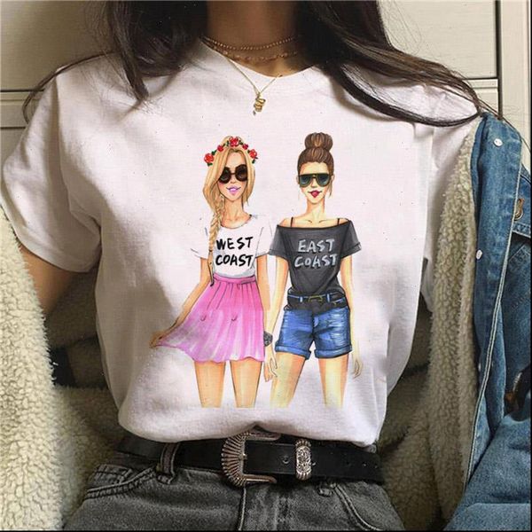 

friends summer casual tee 90s womens t shirts harajuku short sleeve white femme