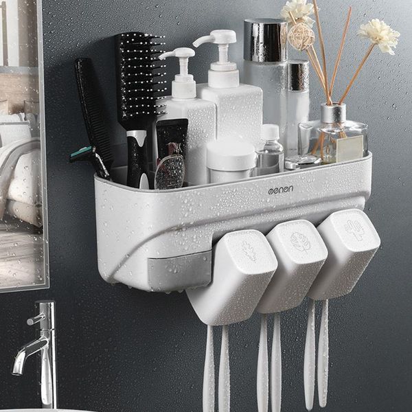 

toothbrush holders holder inverted cups wall mounted space saving bathroom organizer stand storage rack box tool set